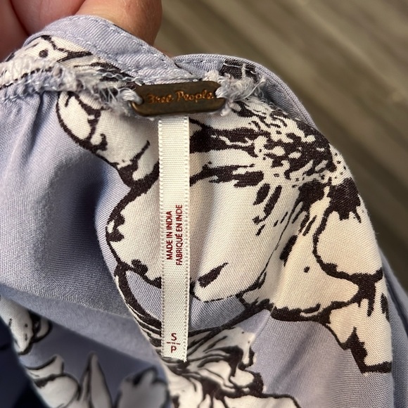 FREE PEOPLE PERIWINKLE RITA TIERED PLUNGE BACK MIDI DRESS - Picture 9 of 16